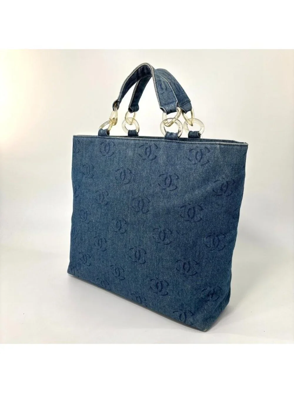 Chanel CC Logo Tote Bag Denim